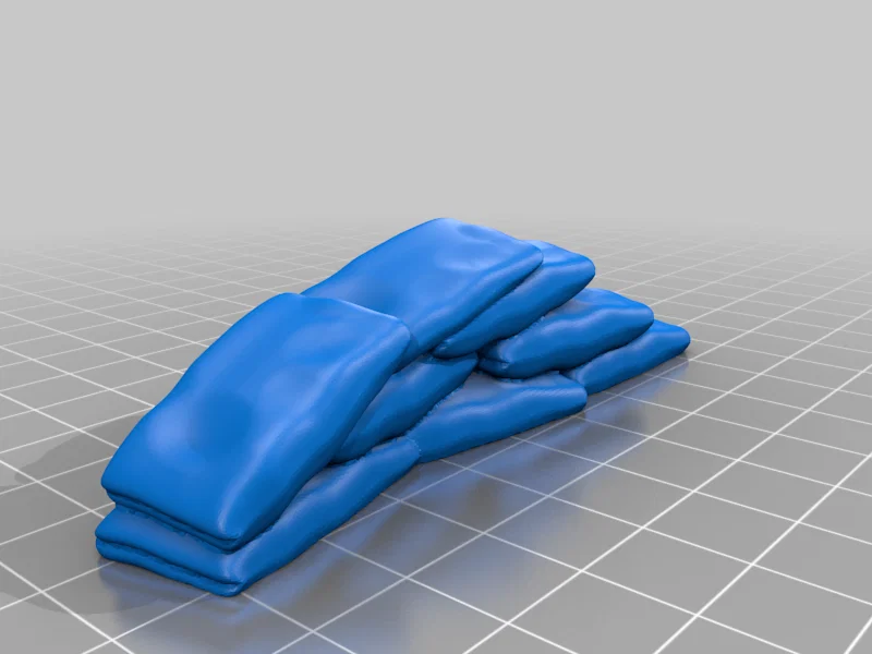Mô hình ụ chắn bao cát nhỏ (Sandbag Barricade) in 3D chi tiết - Image 1
