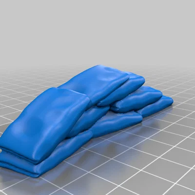 Mô hình ụ chắn bao cát nhỏ (Sandbag Barricade) in 3D chi tiết