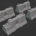 Rào chắn bê tông grimdark dạng scatter terrain cho wargaming (Warhammer 40k) - Thumbnail 1