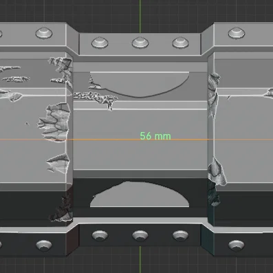 Rào chắn bê tông grimdark dạng scatter terrain cho wargaming (Warhammer 40k)