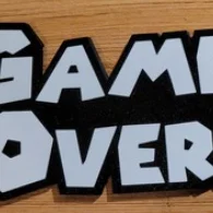 Bộ tranh trang trí tường Super Mario (1UP, GAME OVER) in 3D