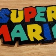 Bộ tranh trang trí tường Super Mario (1UP, GAME OVER) in 3D