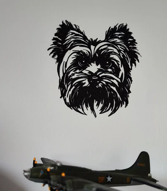 Mô hình trang trí tường hình chó Yorkshire Terrier cực đẹp - Image 1