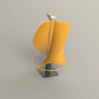 Tuabin gió (Wind turbine) in 3D hoạt động được