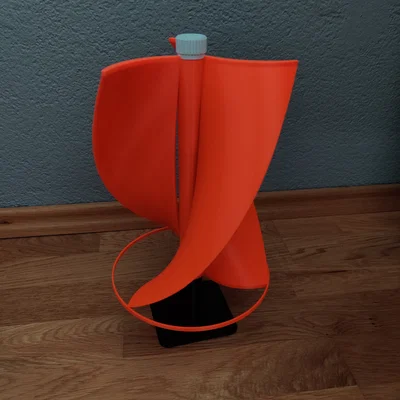 Tuabin gió (Wind turbine) in 3D hoạt động được