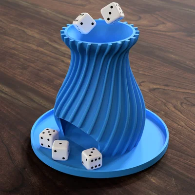 Tháp Đổ Xúc Xắc Xoắn Ốc (Spiral Dice Tower) In Liền Khối Độc Đáo