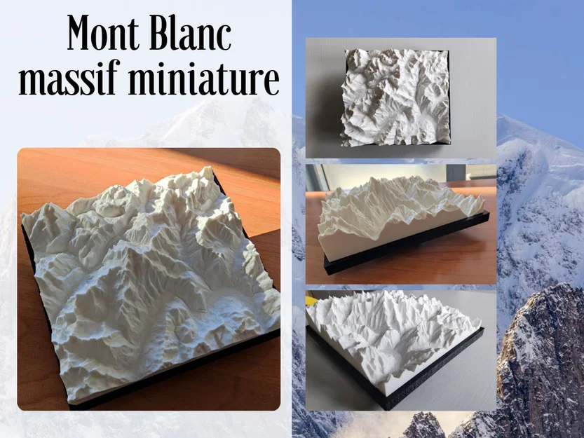 Mô hình mini khối núi Mont Blanc Massif - Image 1