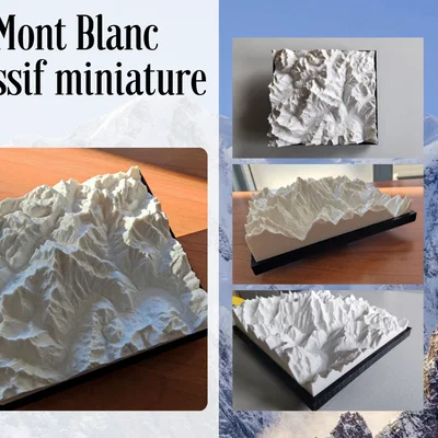 Mô hình mini khối núi Mont Blanc Massif
