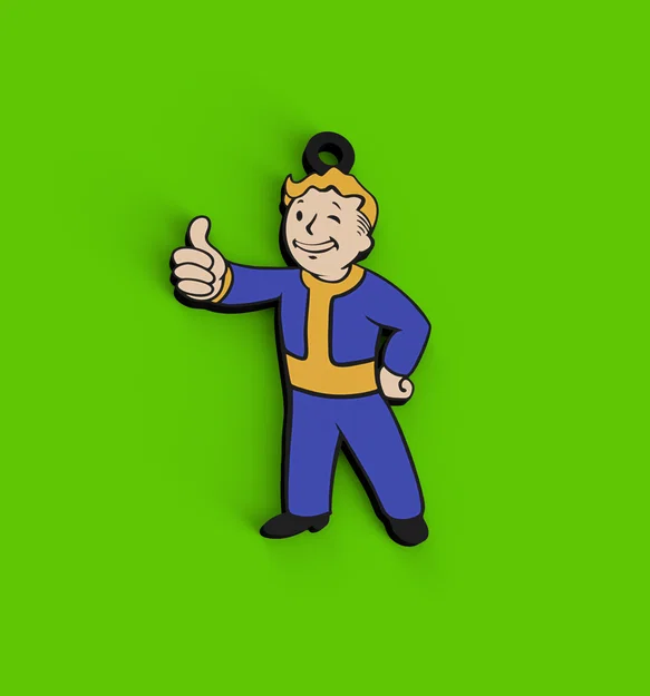 Móc khóa Vault Boy phong cách Fallout - Mô hình in 3D cực chất - Image 1