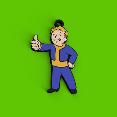Móc khóa Vault Boy phong cách Fallout - Mô hình in 3D cực chất