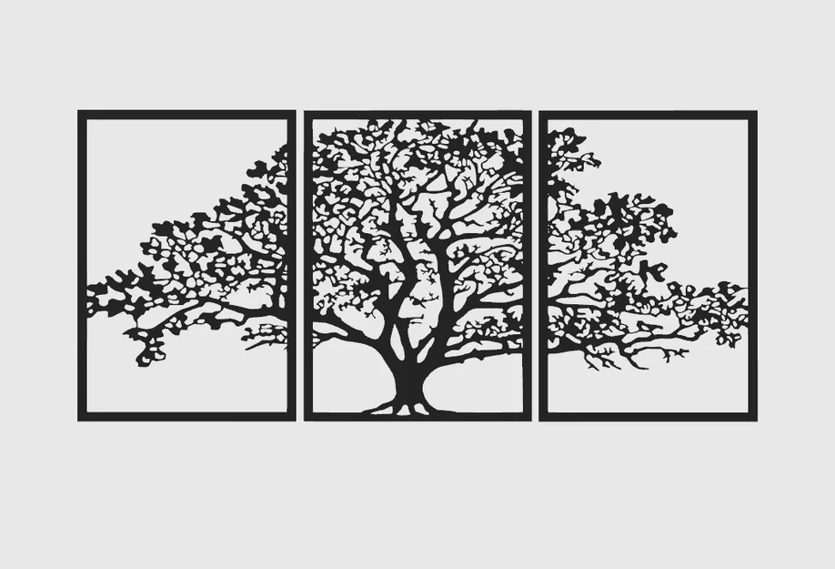 Mẫu Tranh Treo Tường 3 Mảnh Hình Cây Nghệ Thuật (Tree 3 Parts) - Image 1