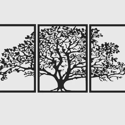 Mẫu Tranh Treo Tường 3 Mảnh Hình Cây Nghệ Thuật (Tree 3 Parts)