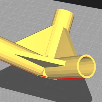Khớp nối ống 3 hướng 90 độ cho ống 16mm in 3D