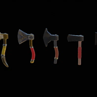 Bộ mô hình rìu chiến đấu (Axe set) - Đạo cụ Cosplay và Trang trí 3D