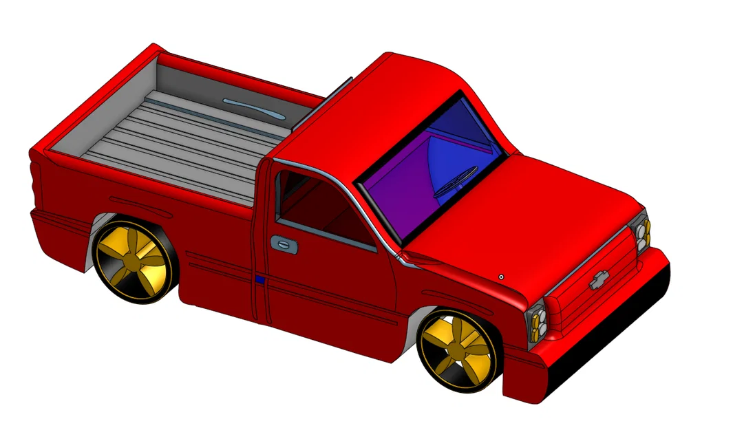 Mô hình xe bán tải Chevy độ gầm thấp (Lowrider Truck) in 3D cực chất - Image 1