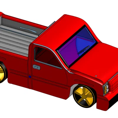 Mô hình xe bán tải Chevy độ gầm thấp (Lowrider Truck) in 3D cực chất