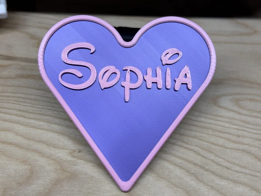 Bảng tên hình trái tim (tùy chỉnh chữ) - Heart Nameplate Customizable - Image 1