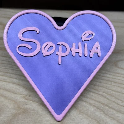 Bảng tên hình trái tim (tùy chỉnh chữ) - Heart Nameplate Customizable