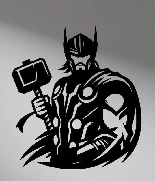 Mô hình treo tường Thor Marvel 2D ấn tượng - File in 3D chất lượng cao - Image 1