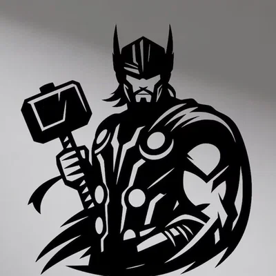 Mô hình treo tường Thor Marvel 2D ấn tượng - File in 3D chất lượng cao