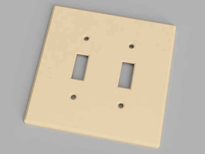 Mặt nạ che công tắc 2 nút (Switch Plate 2 Gang Toggle) in 3D - Image 1