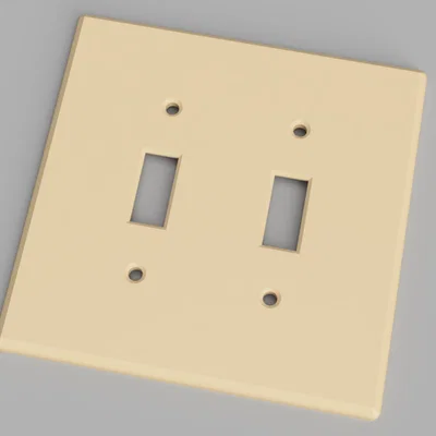 Mặt nạ che công tắc 2 nút (Switch Plate 2 Gang Toggle) in 3D