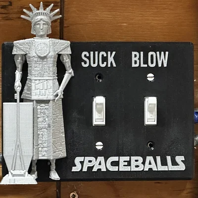 Mặt nạ công tắc điện 2 ngăn phong cách Mega Maid Spaceballs 3D
