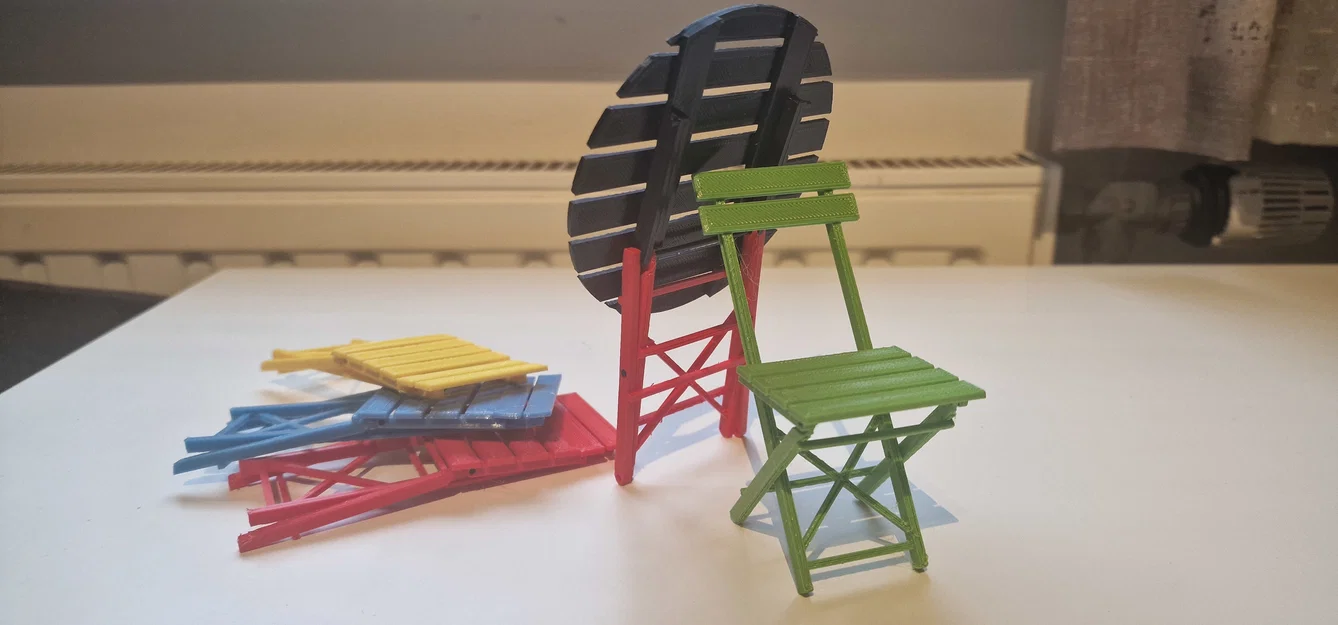 Mô hình bàn ghế Bistro gấp gọn trang trí độc đáo (3D Printing) - Image 1