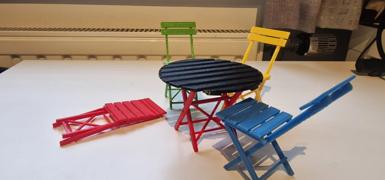 Mô hình bàn ghế Bistro gấp gọn trang trí độc đáo (3D Printing) - Image 2