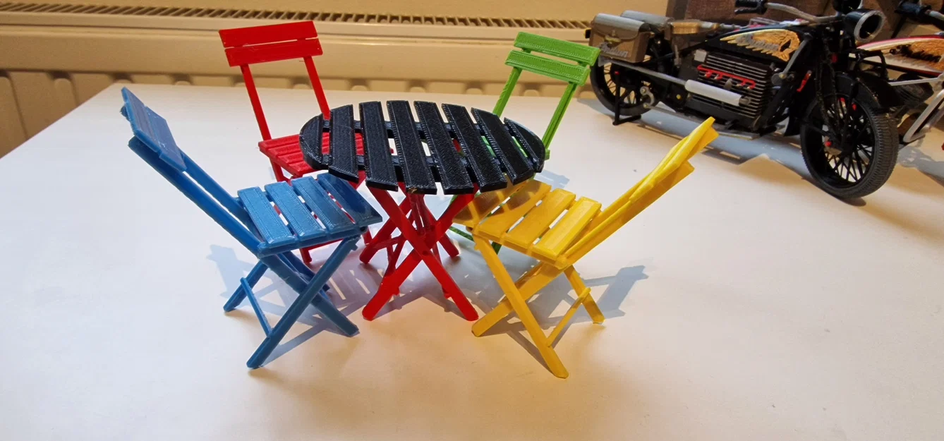 Mô hình bàn ghế Bistro gấp gọn trang trí độc đáo (3D Printing) - Image 3