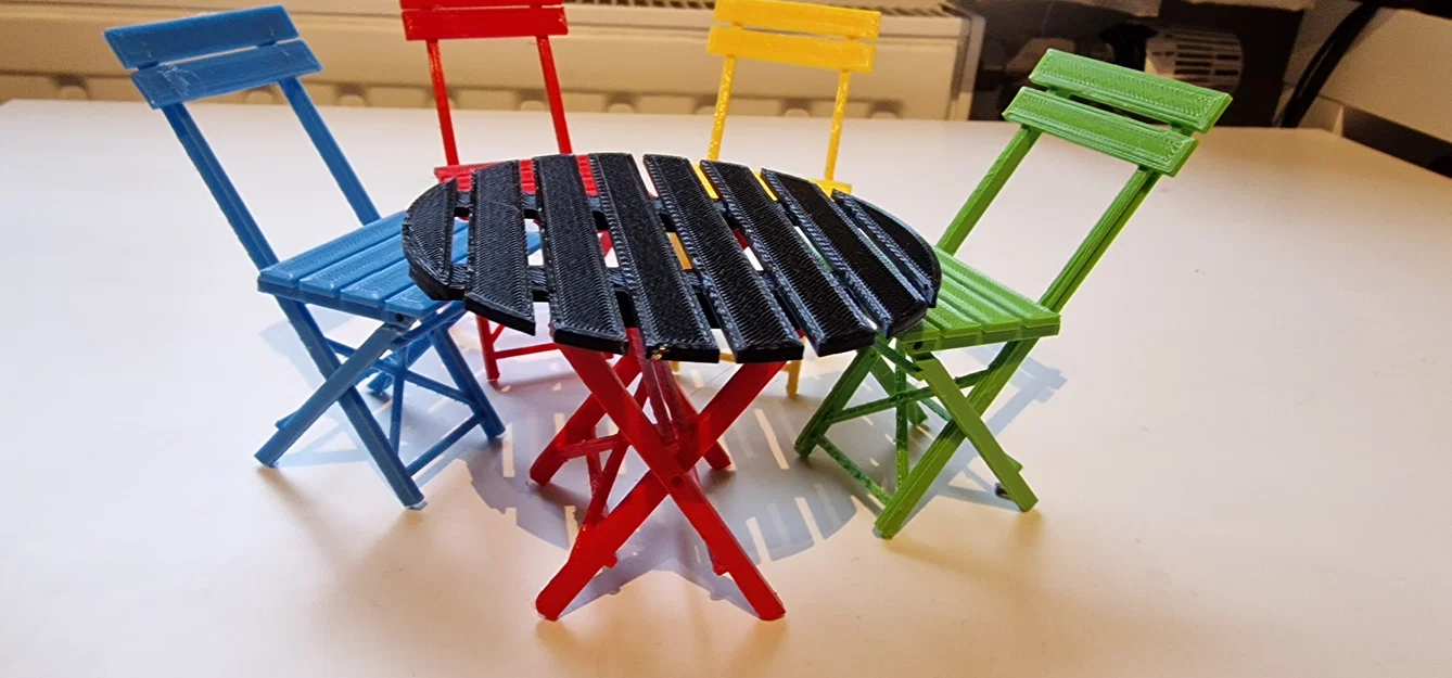 Mô hình bàn ghế Bistro gấp gọn trang trí độc đáo (3D Printing) - Image 4