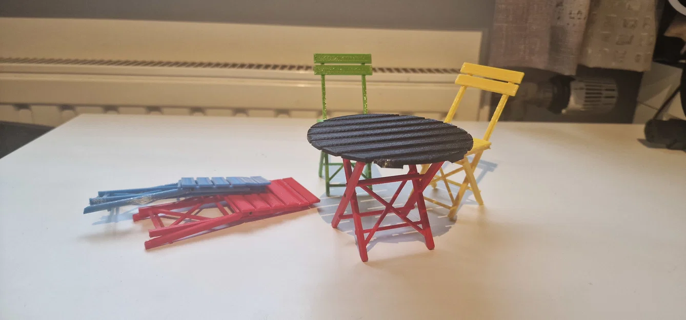 Mô hình bàn ghế Bistro gấp gọn trang trí độc đáo (3D Printing) - Image 5