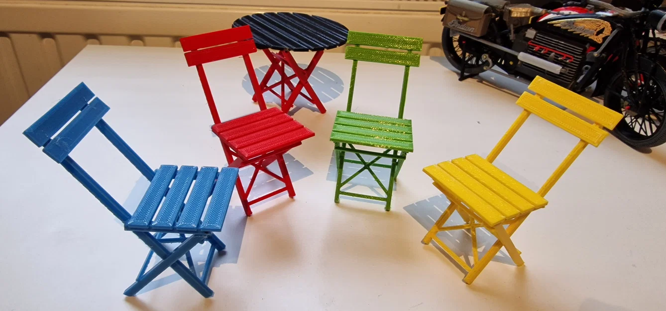 Mô hình bàn ghế Bistro gấp gọn trang trí độc đáo (3D Printing) - Image 8