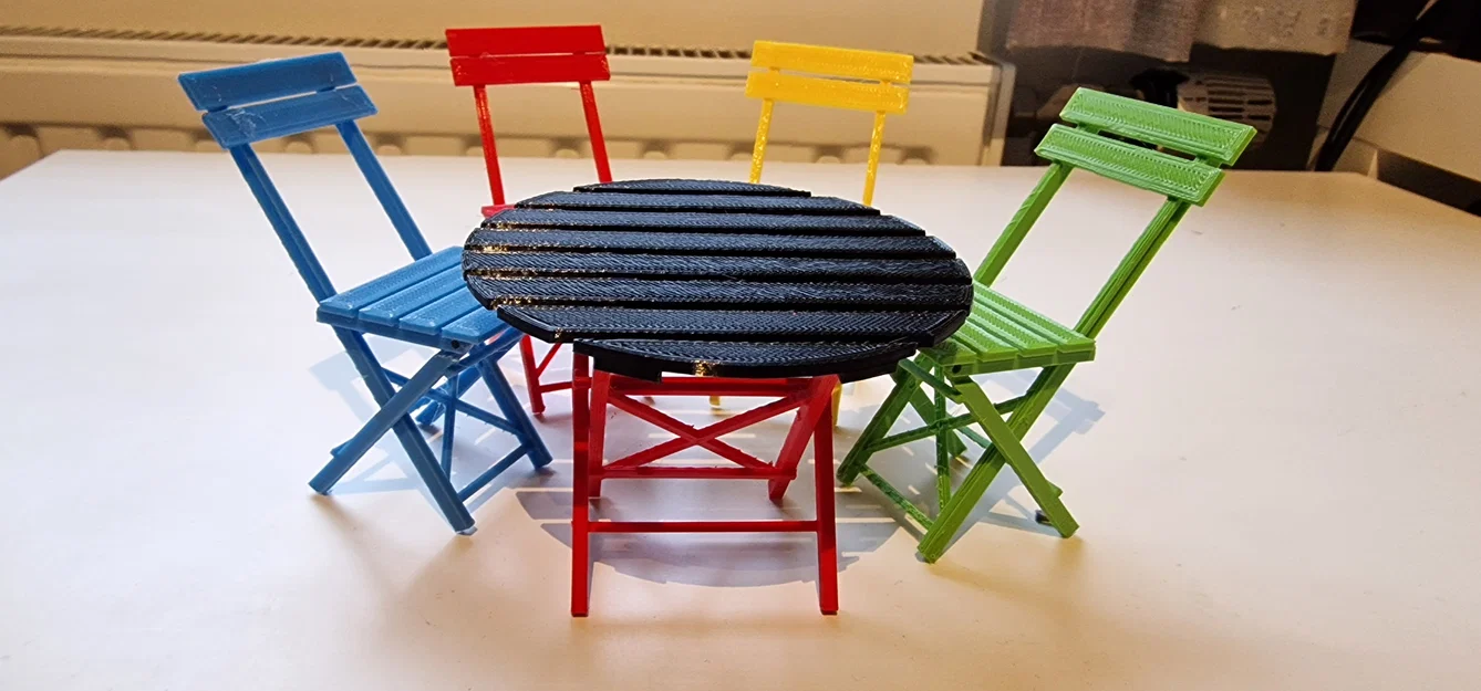 Mô hình bàn ghế Bistro gấp gọn trang trí độc đáo (3D Printing) - Image 11