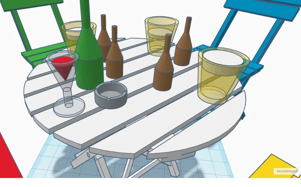 Mô hình bàn ghế Bistro gấp gọn trang trí độc đáo (3D Printing) - Image 12