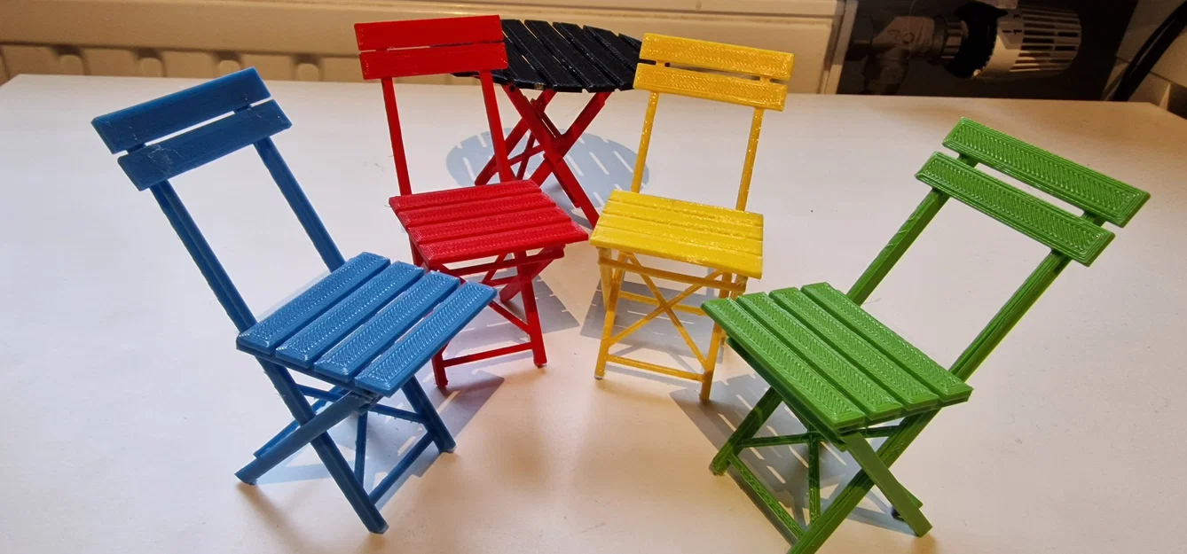 Mô hình bàn ghế Bistro gấp gọn trang trí độc đáo (3D Printing) - Image 13