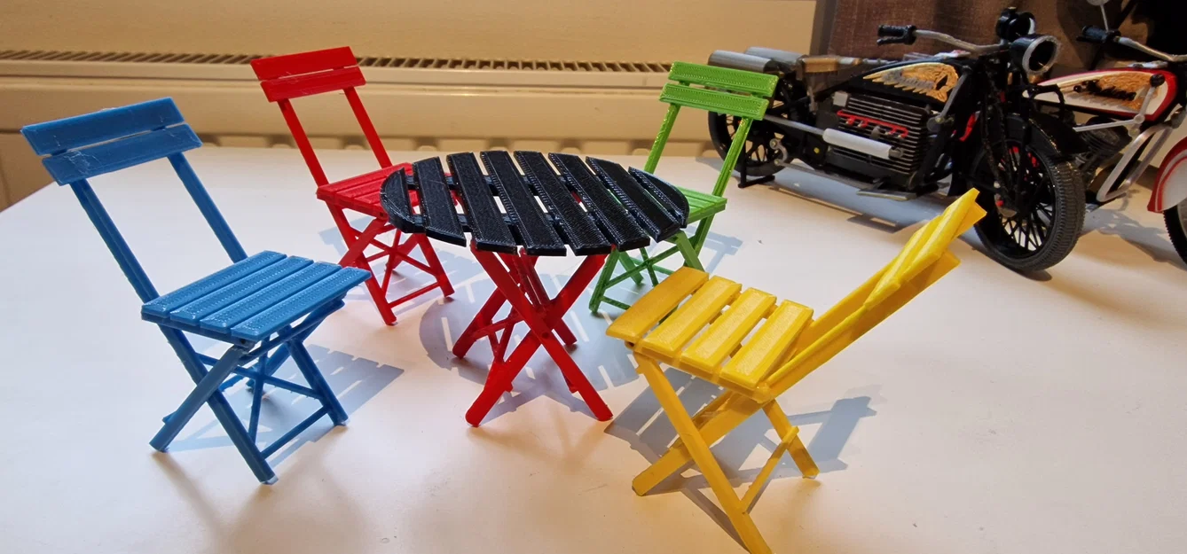 Mô hình bàn ghế Bistro gấp gọn trang trí độc đáo (3D Printing) - Image 15