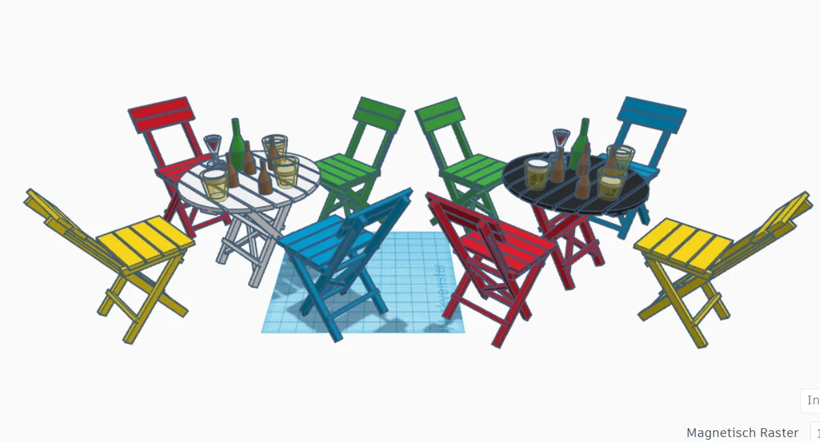 Mô hình bàn ghế Bistro gấp gọn trang trí độc đáo (3D Printing) - Image 17