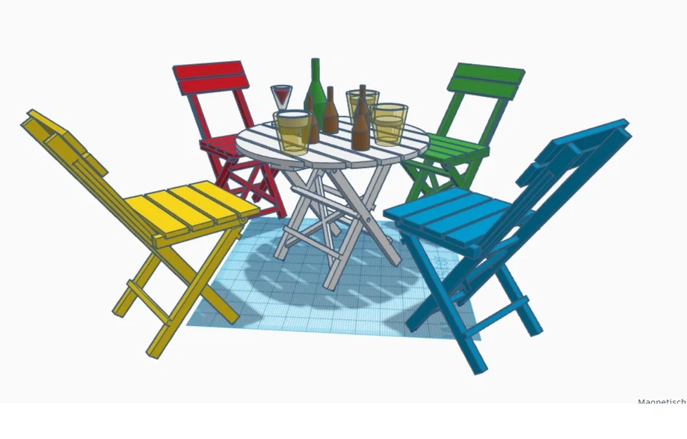 Mô hình bàn ghế Bistro gấp gọn trang trí độc đáo (3D Printing) - Image 18