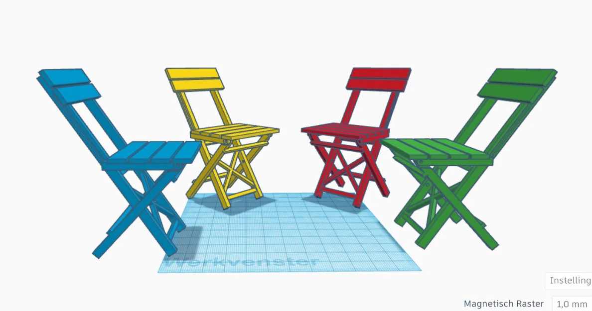 Mô hình bàn ghế Bistro gấp gọn trang trí độc đáo (3D Printing) - Image 20