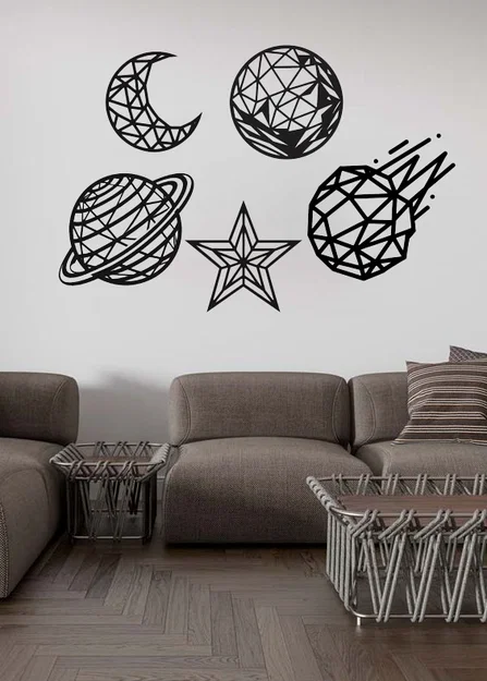 Bộ mô hình trang trí tường chủ đề thiên văn học nghệ thuật - Image 1