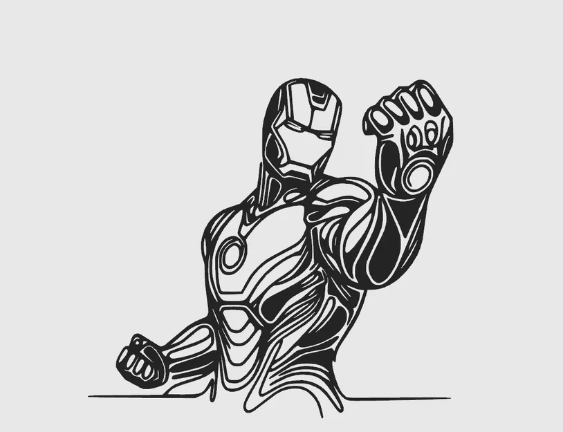 Tranh treo tường 3D Iron Man Marvel - Thiết kế tối giản, dễ in - Image 1
