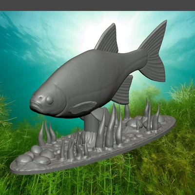 Mô hình tượng cá trang trí để bàn (Fish statue) cực đẹp cho in 3D