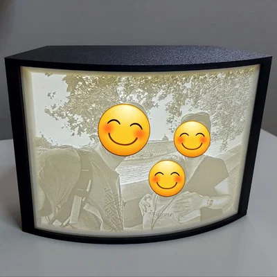 Hộp Lithophane (lithophane box) gắn LED strip