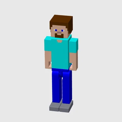 Mô hình 3D nhân vật Minecraft Steve có thể cử động linh hoạt