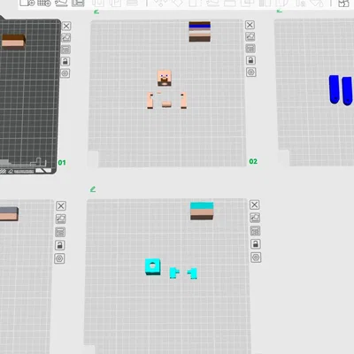 Mô hình 3D nhân vật Minecraft Steve có thể cử động linh hoạt