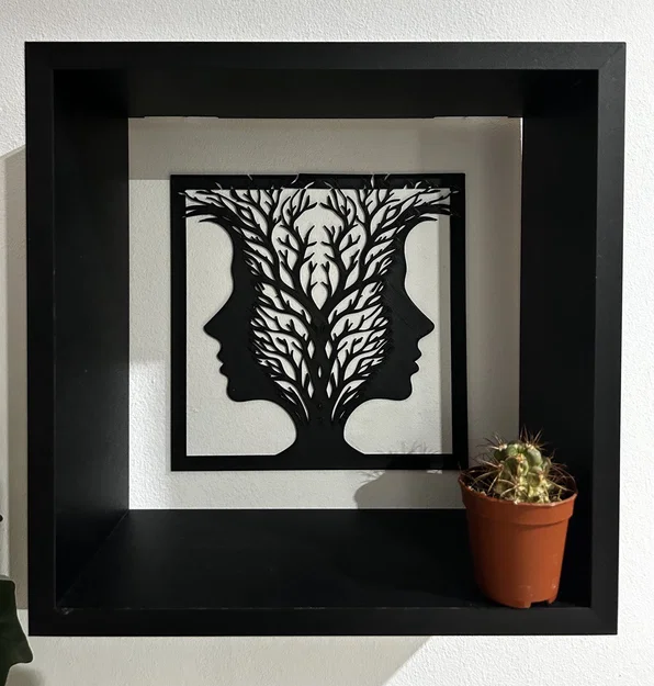 Mẫu Tranh Treo Tường Nghệ Thuật Hình Bóng Người Kết Hợp Cây Cối - Image 1