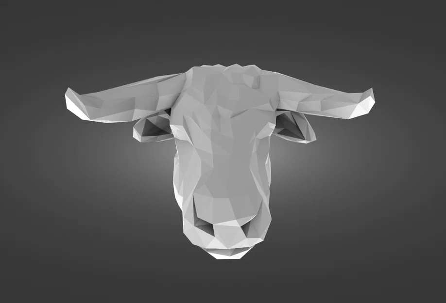 Đầu Bò Lowpoly (Lowpoly Cow Head) - Image 1