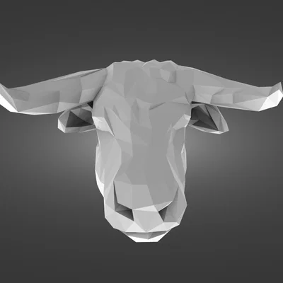 Đầu Bò Lowpoly (Lowpoly Cow Head)
