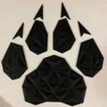 Mô hình trang trí tường dấu chân sói phong cách hình học 3D độc đáo - Thumbnail 1